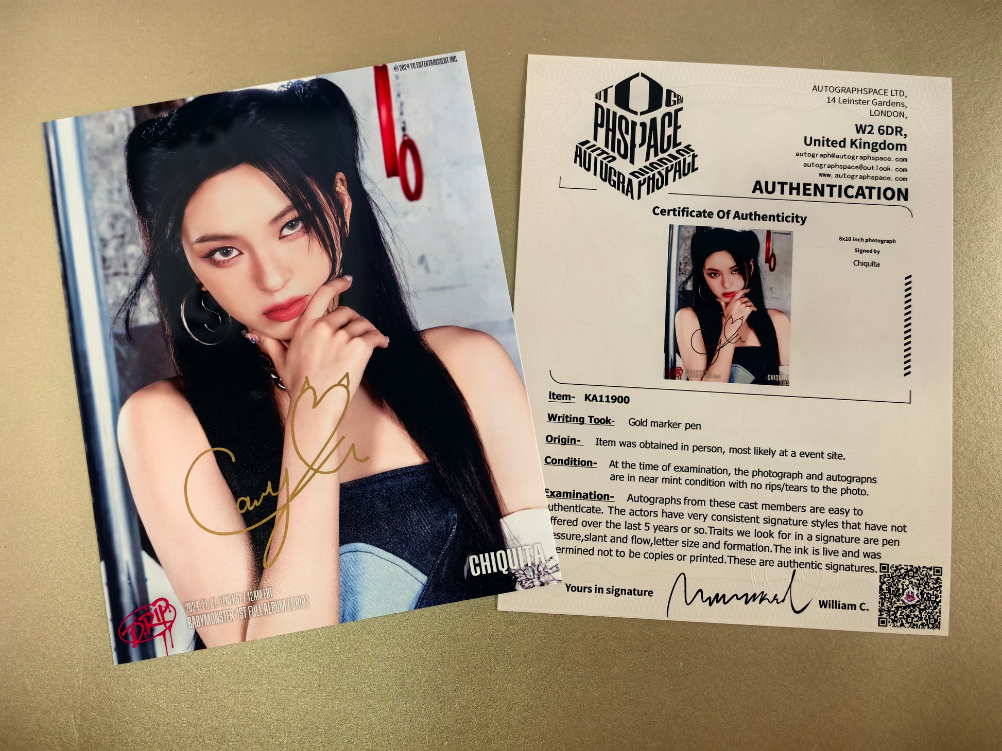 BABYMONSTER Chiquita Autograph 8X10 Photo AUTOGRAPHSPACE COA - Premium AUTOGRAPHED from AUTOGRAPHSPACE - Just $78.99! Shop now at AUTOGRAPHSPACE
