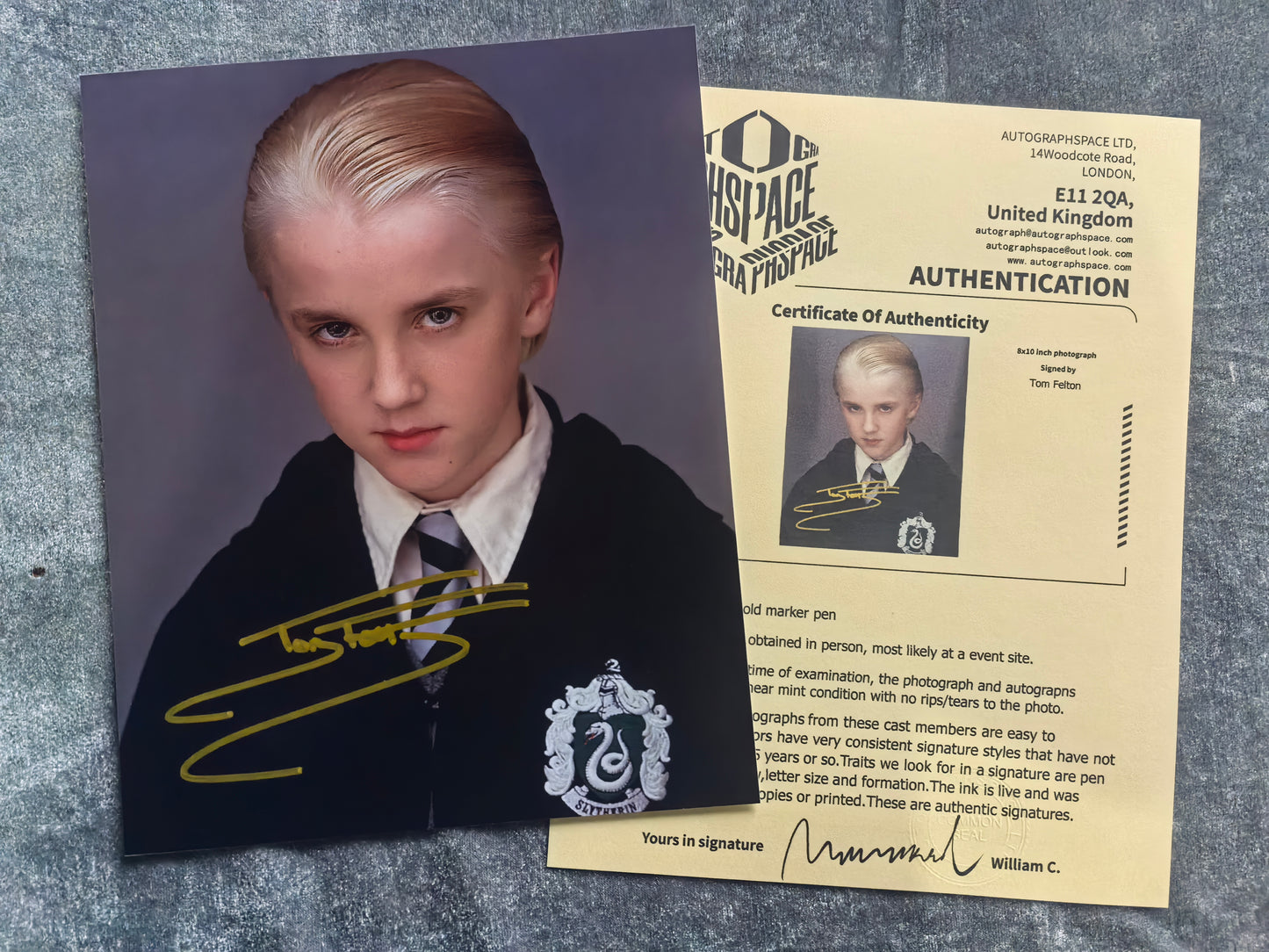 Tom Felton Autograph 8x10 Photo AUTOGRAPHSPACE COA - Premium Autograph from AUTOGRAPHSPACE - Just $178! Shop now at AUTOGRAPHSPACE