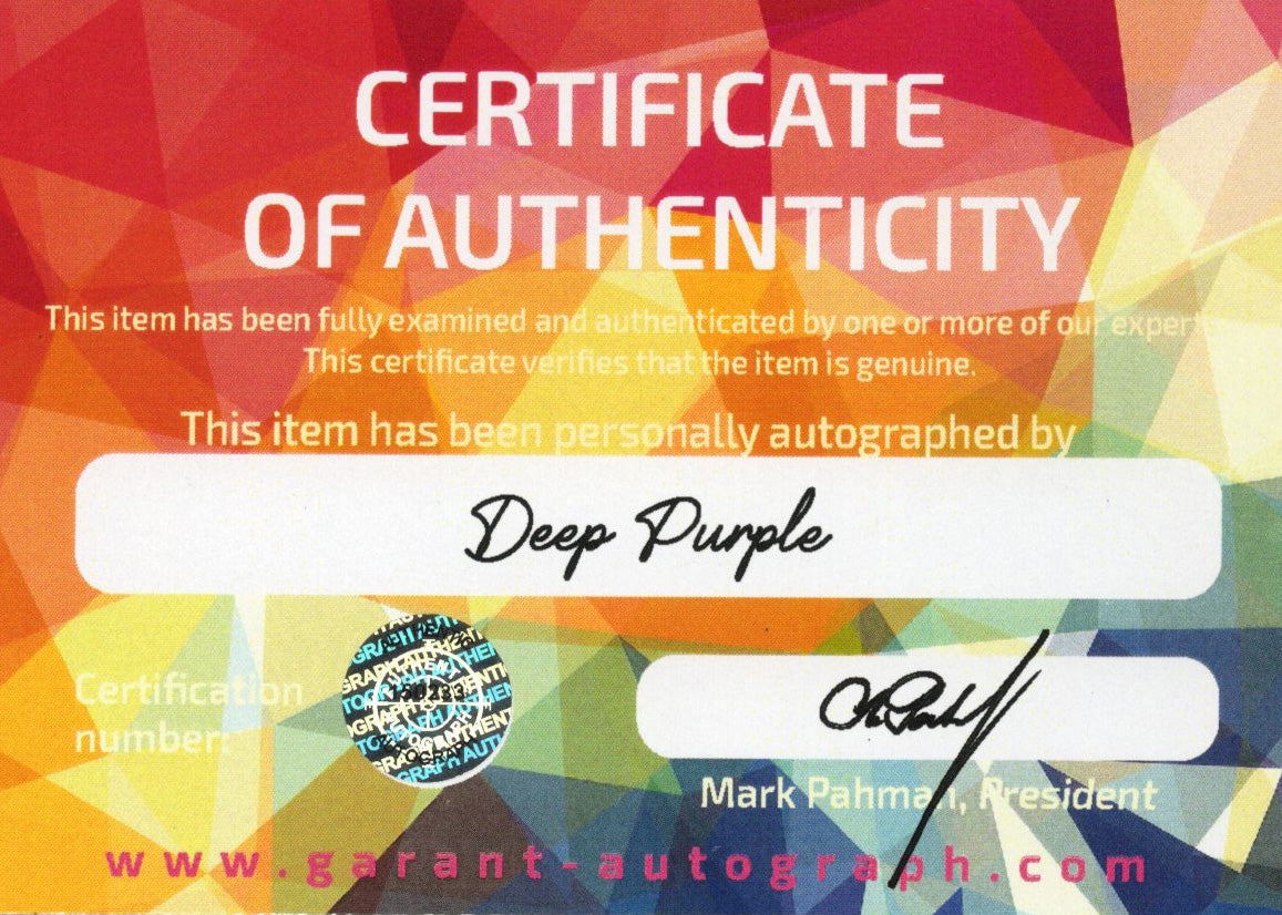 Deep Purple Autograph 8X10 Photo Garant-Autograph COA - Premium Autographs from Autographspace - Just $680.00! Shop now at Autographspace